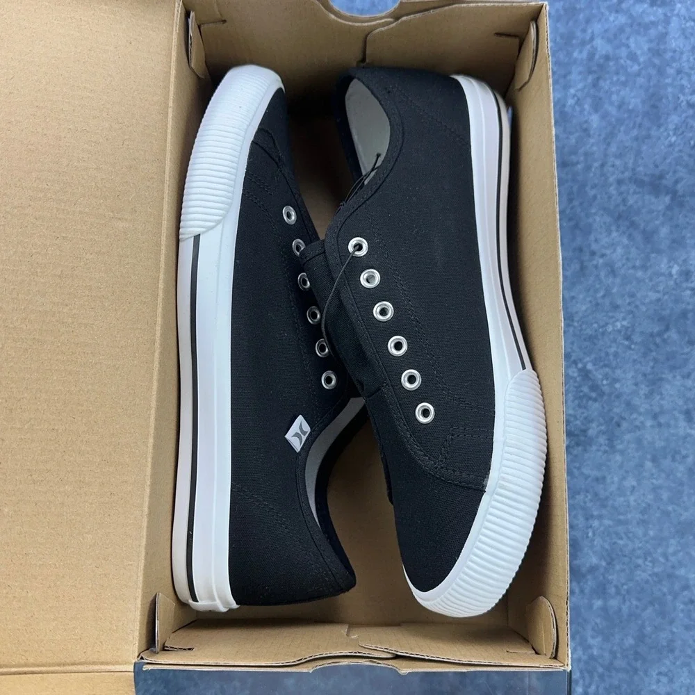 Hurley Chloe Womens 8.5 Black Canvas Slip On Sneakers Low Top Shoes‎ 1676560